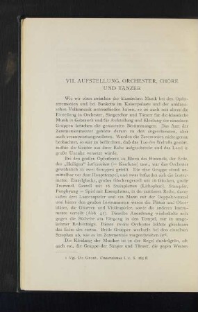 VII. Aufstellung, Orchester, Chöre und Tänzer