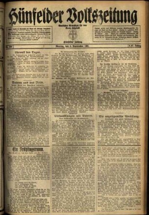 Ausgabe vom Montag, den 05. September 1921.