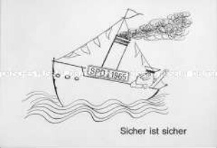Postkarte der SPD zu den Bundestagswahlen 1965