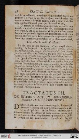 Tractatus III. De interna actuum humanorum regula, seu de conscientia