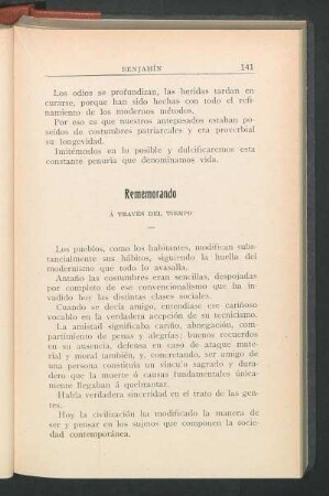 Rememorando : A través del tiempo