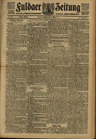 Erste Ausgabe vom Freitag, den 05. Mai 1911.
