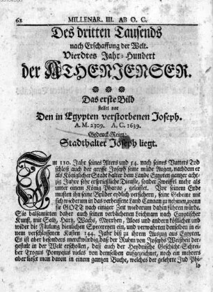 Des dritten Tausends nach Erschaffung der Welt. Vierdtes Jahr-Hundert der Athenienser