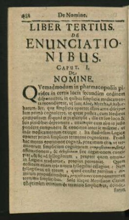 Liber Tertius. De Enunciationibus.