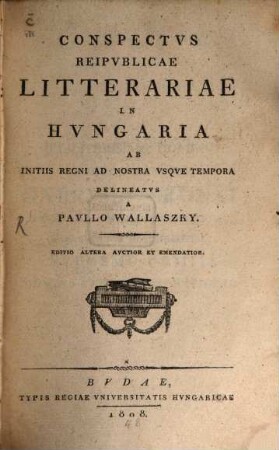 Conspectus reipublicae literariae in Hungariae