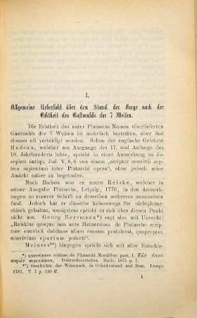 Plutarch von Chaeronea, der Verfasser des Gastmahls der 7 Weisen