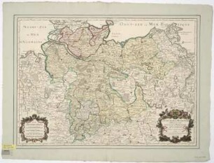 Karte vom Niedersächsischen Reichskreis, 1:920 000, Kupferstich, 1708