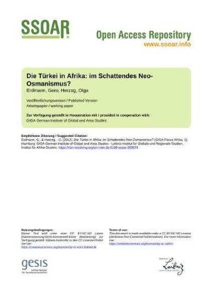 Die Türkei in Afrika: im Schattendes Neo-Osmanismus?