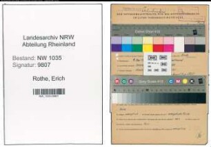 Entnazifizierung Erich Rothe , geb. 09.05.1908 (Steiger)
