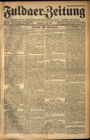 Erste Ausgabe vom Samstag, den 02. Juli 1927.