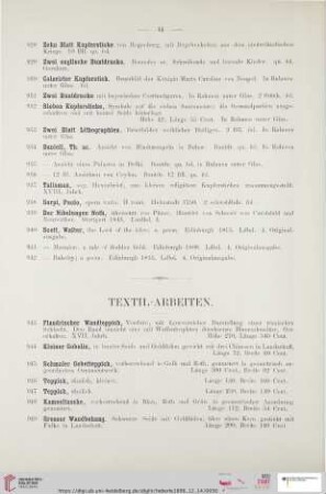Textil-Arbeiten (Nr. 943 - 965)