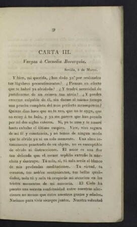 Carta III. Vargas á Cornelia Bororquia.