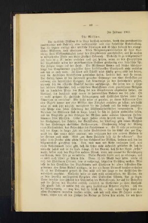 Im Februar 1903. Die Mission.