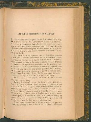 Las ideas regresivas de Lugones