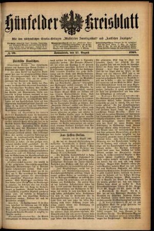 Ausgabe vom Samstag, den 27. August 1898.