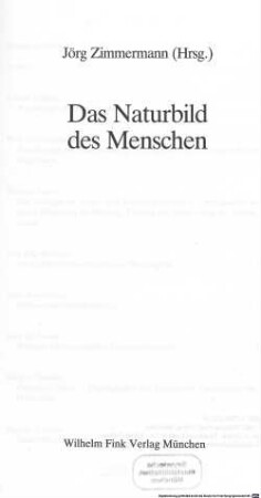 Das Naturbild des Menschen