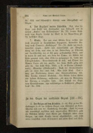 Zu den Sagen der nordhäuser Gegend (231-236).