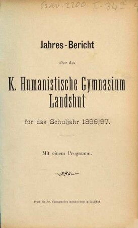 Jahresbericht. 1896/97 (1897)