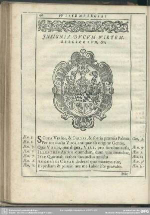 Insignia Ducum Wirtembergicorum, [et]c.