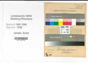 Entnazifizierung Ernst Jansen , geb. 02.05.1922 (Brandmeister)