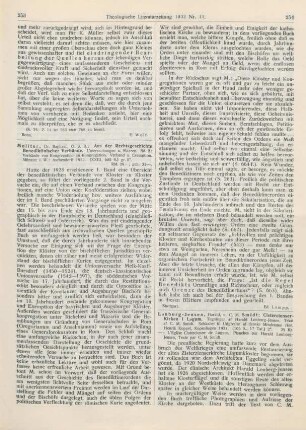 253-254 [Rezension] Molitor, Raphael, Aus der Rechtsgeschichte Benediktinischer Verbände. Bd. 2: Verbände von Kongregation zu Kongregation. Verband und Exemption