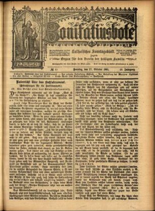 Erste Ausgabe vom Sonntag, den 27. Oktober 1901.