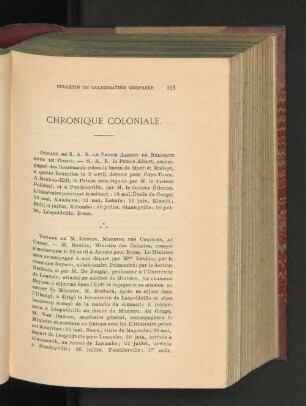 Chronique Coloniale.