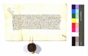 Der Reichserbkämmerer Konrad von Weinsberg bescheinigt der Stadt Ulm 750 Pfund Reichssteuer.