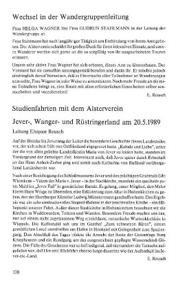 Studienfahrten mit dem Alsterverein