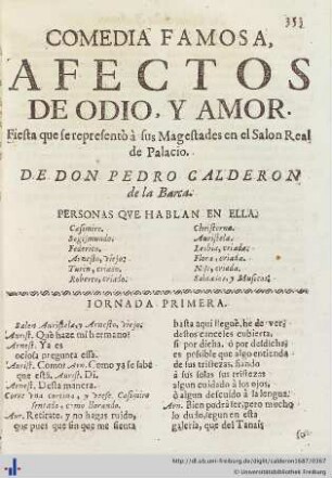Afectos de odio, y amor.