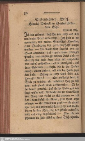 Siebenzehnter Brief
