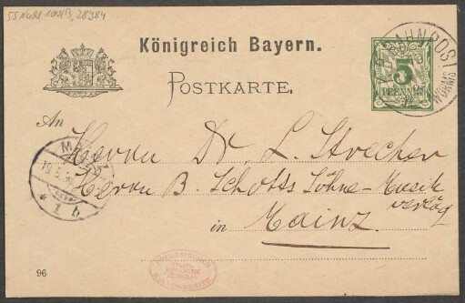 Brief an B. Schott's Söhne : 19.05.1896