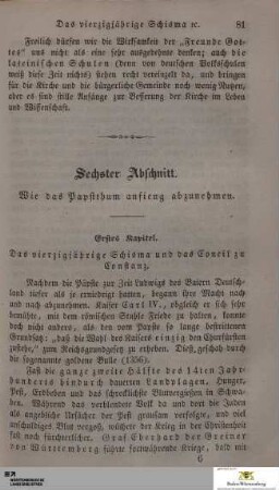 Sechster Abschnitt. Wie das Papstthum anfieng abzunehmen.