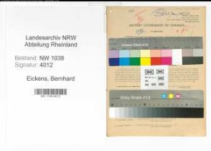 Entnazifizierung Bernhard Eickens , geb. 26.07.1893 (Beamter)
