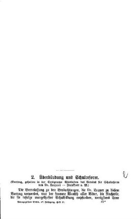 Überbürdung und Schulreform