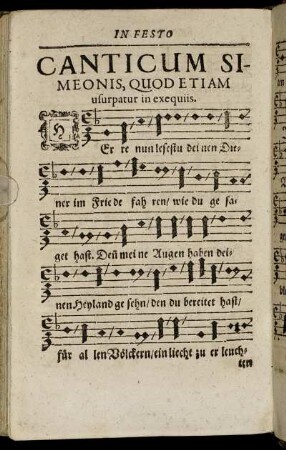 Canticum Simeonis, Quod Etiam usurpatur in exequiis.