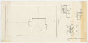 Fontanestraße 17, Berlin-Dahlem Anbau: Lageplan, Schnitt und Ansicht