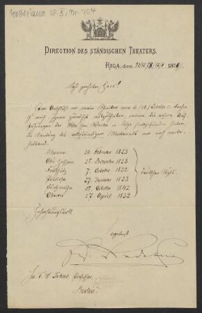 Brief an Friedrich Wilhelm Jähns : 12.01.1879