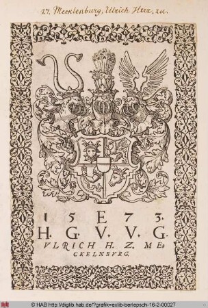 Wappen des Herzogs Ulrich zu Mecklenburg