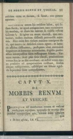 Caput X. De Morbis Renum Et Vesicae