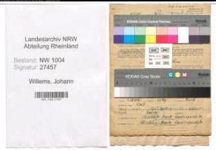 Entnazifizierung Johann Willems , geb. 10.05.1899 (Wachmann)