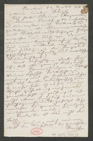 Brief an Carl Mendelssohn Bartholdy : 14.10.1871