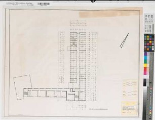Soest (Soest) 2. Erweiterung des Archigymnasiums Variante zum Grundriß 1. Obergeschoß 1974 1 : 200 62,5 x 77 Zeichnung Hochbauamt Soest