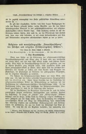 Religions- und moralpädagogische "Veranschaulichung" des sittlichen und religiösen (sittlich-religiösen) Willens