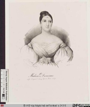 Bildnis Laure-Cinthie Damoreau, geb. Montalant, gen. Madame Cinti-Damoreau