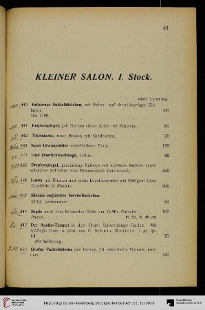 Kleiner Salon. I. Stock (Nr. 440-463)