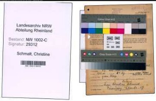 Entnazifizierung Christine Schmalt, geb. 17.02.1895 (Drogistin)