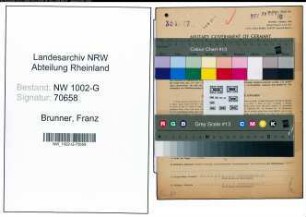 Entnazifizierung Franz Brunner, geb. 17.10.1885 (Schlosser)