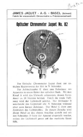 Optischer Chronometer Jaquet No. 82