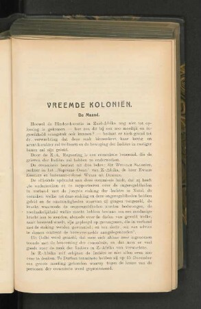 Vreemde Koloniën, door A. M.